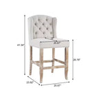 Tabourets de bar rembourrés touffetés en bois d'hévéa à dossier haut contemporains Evelina de Christopher Knight Home (lot de 2)