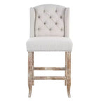 Tabourets de bar rembourrés touffetés en bois d'hévéa à dossier haut contemporains Evelina de Christopher Knight Home (lot de 2)
