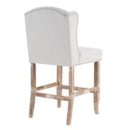 Tabourets de bar rembourrés touffetés en bois d'hévéa à dossier haut contemporains Evelina de Christopher Knight Home (lot de 2)