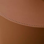 GDFStudio Ediva – Ensemble de 2 tables d'appoint modernes en cuir selle et bois