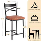 Tabourets de bar Coolmee hauteur comptoir, chaises de bar rembourrées avec dossier, tabourets de bar modernes hauteur comptoir pour îlot de cuisine, salle à manger