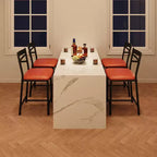 Tabourets de bar Coolmee hauteur comptoir, chaises de bar rembourrées avec dossier, tabourets de bar modernes hauteur comptoir pour îlot de cuisine, salle à manger