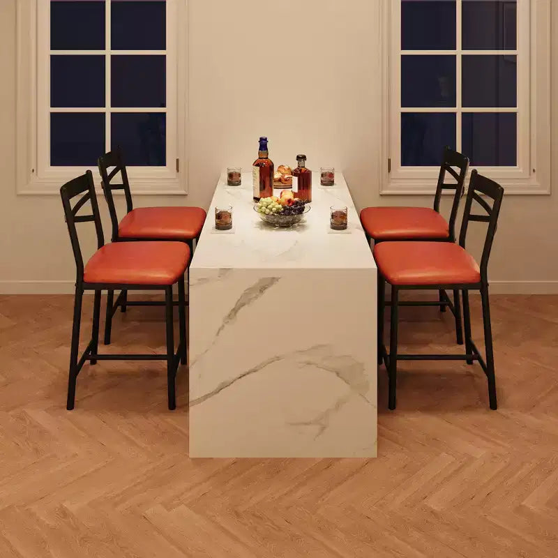 Tabourets de bar Coolmee hauteur comptoir, chaises de bar rembourrées avec dossier, tabourets de bar modernes hauteur comptoir pour îlot de cuisine, salle à manger