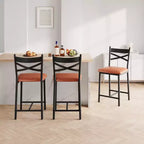 Tabourets de bar Coolmee hauteur comptoir, chaises de bar rembourrées avec dossier, tabourets de bar modernes hauteur comptoir pour îlot de cuisine, salle à manger