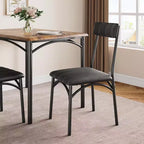 Ensemble table à manger et 4 chaises pour petits espaces, table de cuisine avec 4 chaises rembourrées, structure moderne en bois et métal pour appartement, salle à manger