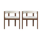 Christopher Knight Home Chaises de salle à manger modernes rembourrées en bois d'hévéa Letizia avec dossier incurvé (Lot de 2)