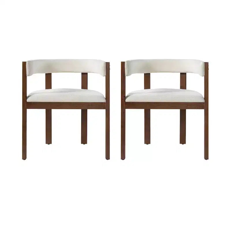 Christopher Knight Home Chaises de salle à manger modernes rembourrées en bois d'hévéa Letizia avec dossier incurvé (Lot de 2)