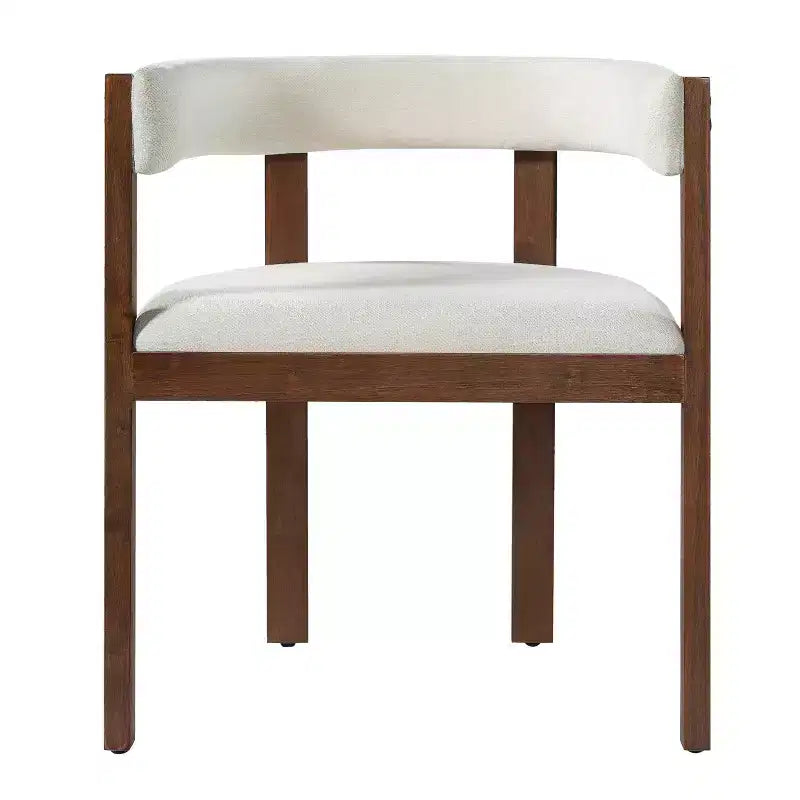 Christopher Knight Home Chaises de salle à manger modernes rembourrées en bois d'hévéa Letizia avec dossier incurvé (Lot de 2)