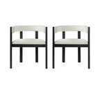 Christopher Knight Home Chaises de salle à manger modernes rembourrées en bois d'hévéa Letizia avec dossier incurvé (Lot de 2)
