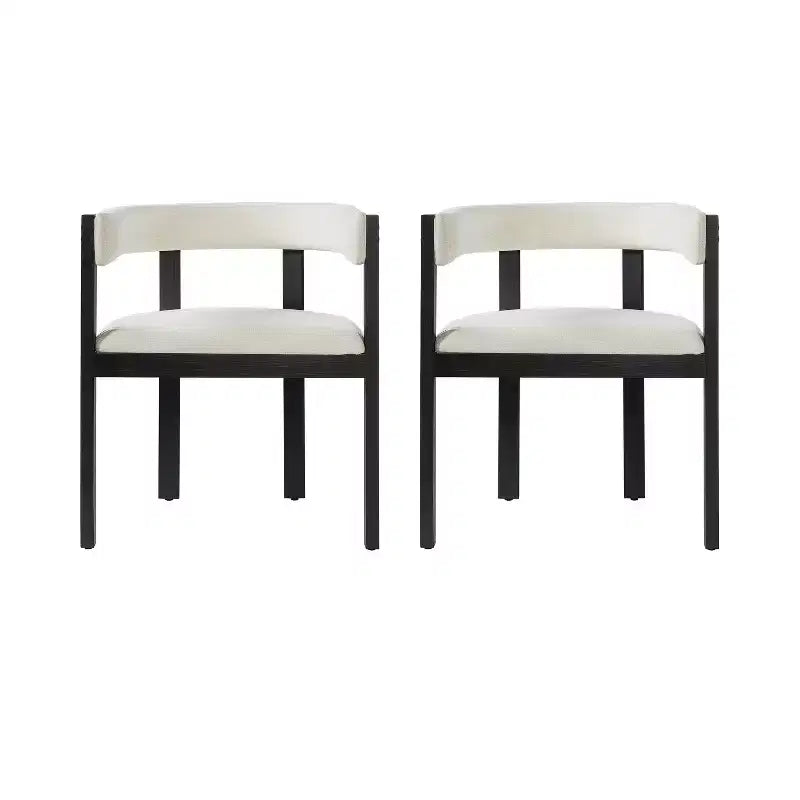 Christopher Knight Home Chaises de salle à manger modernes rembourrées en bois d'hévéa Letizia avec dossier incurvé (Lot de 2)