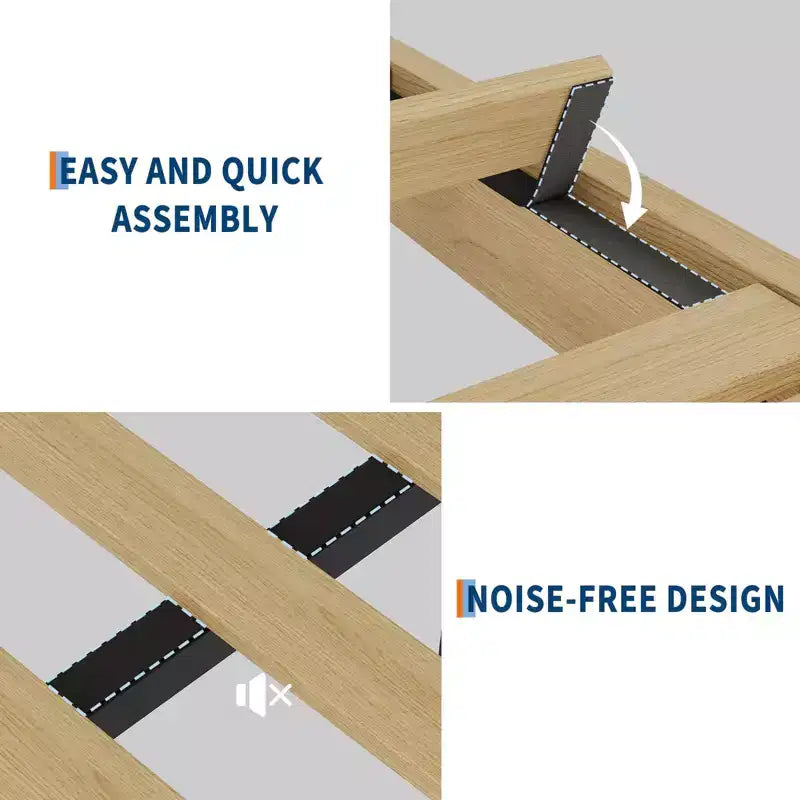 Cadre de lit Queen Size, Cadre de lit plateforme en boucle avec lumières LED, Tête de lit rembourrée avec station de charge intégrée, Pas besoin de sommier tapissier, Crème