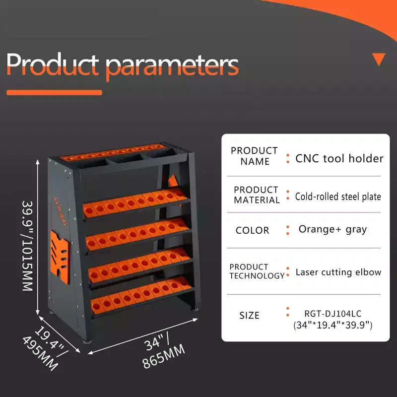 Support à outils CNC 4 niveaux, 40 cônes, capacité 70 outils, armoire de rangement mobile en acier pour atelier