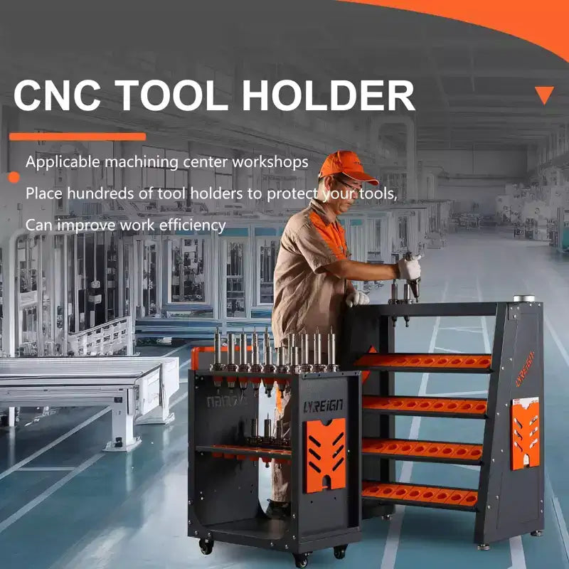 Support à outils CNC 4 niveaux, 40 cônes, capacité 70 outils, armoire de rangement mobile en acier pour atelier