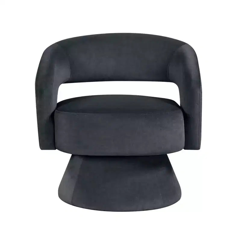 Fauteuil pivotant d'appoint de luxe moderne en velours GDFStudio Hudson