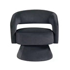 Fauteuil pivotant d'appoint de luxe moderne en velours GDFStudio Hudson