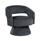 Fauteuil pivotant d'appoint de luxe moderne en velours GDFStudio Hudson