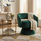 Fauteuil pivotant d'appoint de luxe moderne en velours GDFStudio Hudson