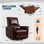 Fauteuil inclinable, pivotant et à bascule manuel – Planeur en similicuir avec soutien lombaire pour salon et chambre de bébé