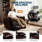 Fauteuil inclinable, pivotant et à bascule manuel – Planeur en similicuir avec soutien lombaire pour salon et chambre de bébé