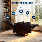 Fauteuil inclinable, pivotant et à bascule manuel – Planeur en similicuir avec soutien lombaire pour salon et chambre de bébé