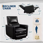 Fauteuil inclinable, pivotant et à bascule manuel – Planeur en similicuir avec soutien lombaire pour salon et chambre de bébé