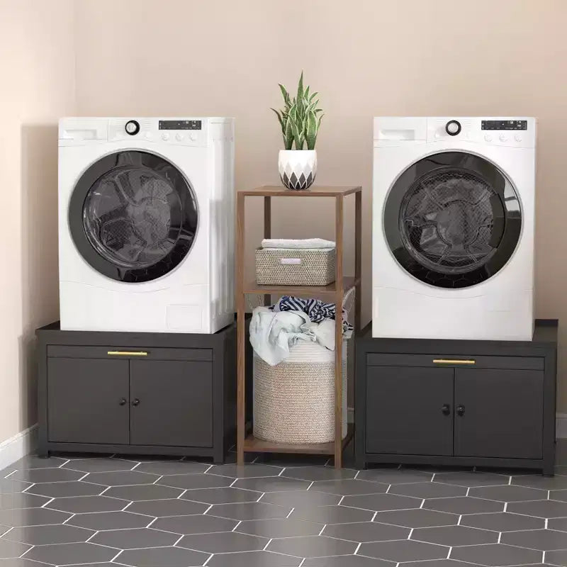 GDLF Pied de Lave-linge Sèche-linge en Métal Robuste, Socle Universel Anti-Vibration pour Lave-linge 29