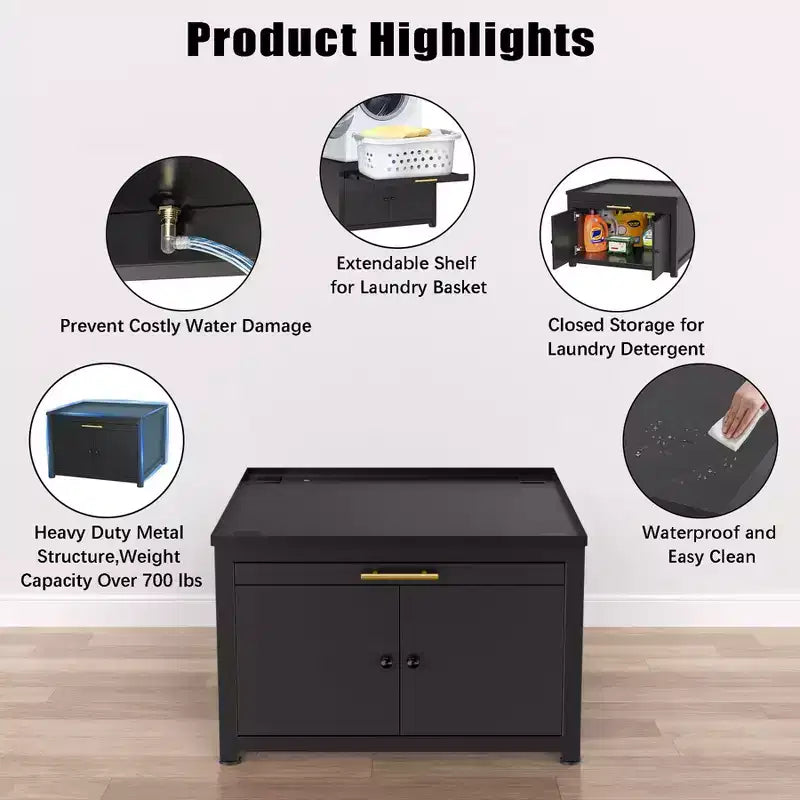 GDLF Pied de Lave-linge Sèche-linge en Métal Robuste, Socle Universel Anti-Vibration pour Lave-linge 29