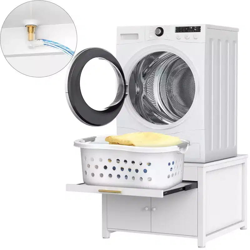 GDLF Pied de Lave-linge Sèche-linge en Métal Robuste, Socle Universel Anti-Vibration pour Lave-linge 29