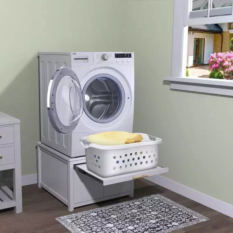 GDLF Pied de Lave-linge Sèche-linge en Métal Robuste, Socle Universel Anti-Vibration pour Lave-linge 29