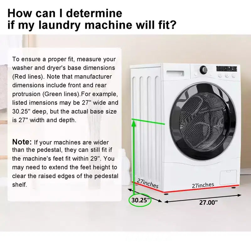 GDLF Pied de Lave-linge Sèche-linge en Métal Robuste, Socle Universel Anti-Vibration pour Lave-linge 29