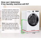 GDLF Pied de Lave-linge Sèche-linge en Métal Robuste, Socle Universel Anti-Vibration pour Lave-linge 29