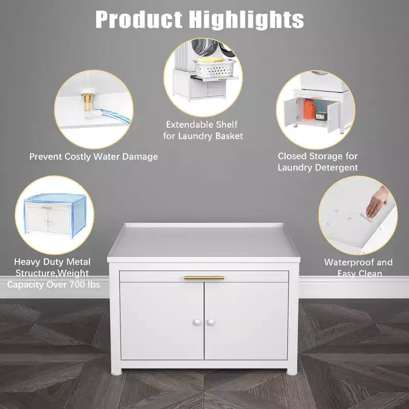 GDLF Pied de Lave-linge Sèche-linge en Métal Robuste, Socle Universel Anti-Vibration pour Lave-linge 29