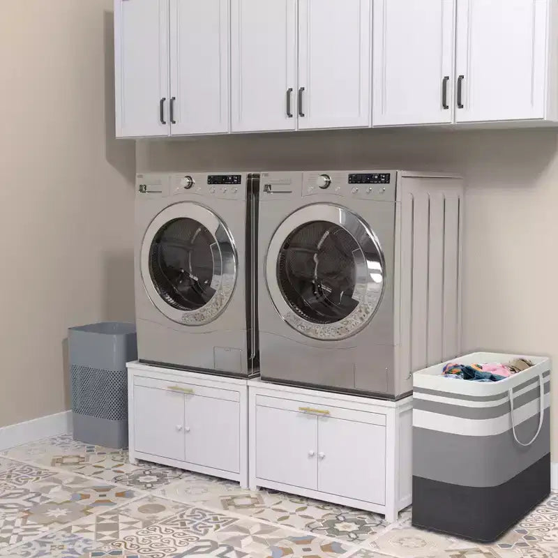 GDLF Pied de Lave-linge Sèche-linge en Métal Robuste, Socle Universel Anti-Vibration pour Lave-linge 29