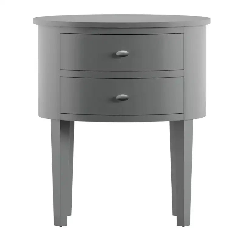 Table d'appoint ovale en bois à 2 tiroirs Amberly - iNSPIRE Q