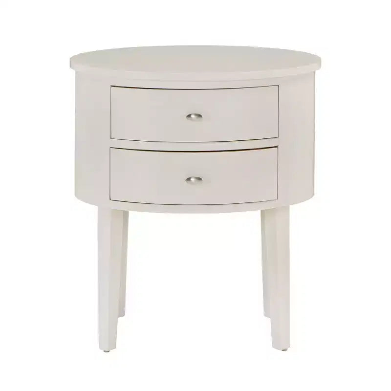 Table d'appoint ovale en bois à 2 tiroirs Amberly - iNSPIRE Q