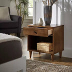 Table de chevet en bois à 1 tiroir Mercer - Brun - iNSPIRE Q