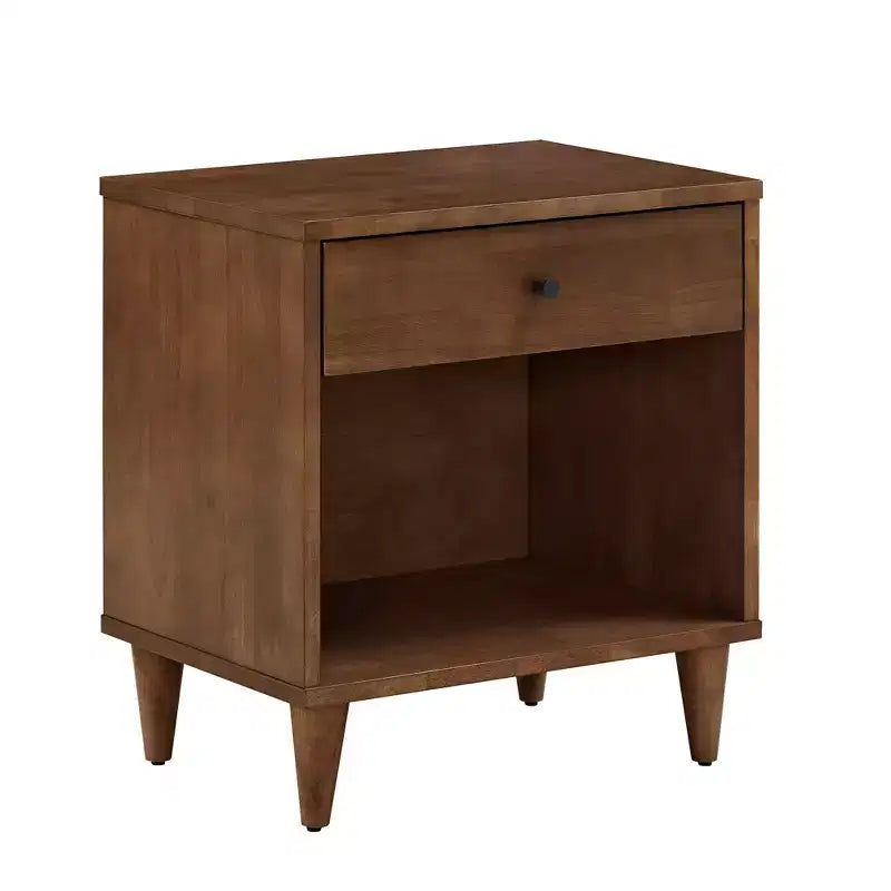 Table de chevet en bois à 1 tiroir Mercer - Brun - iNSPIRE Q