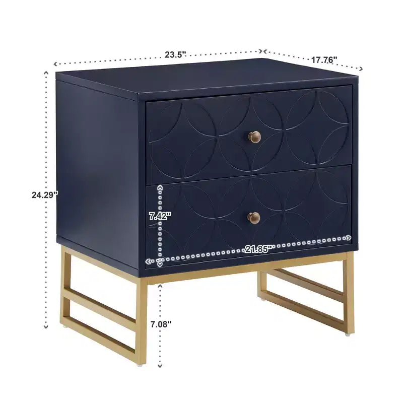 Table de chevet Frankie Arched Diamond Gold Metal - iNSPIRE Q