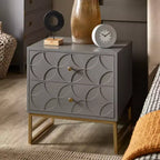 Table de chevet Frankie Arched Diamond Gold Metal - iNSPIRE Q
