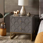 Table de chevet Frankie Arched Diamond Gold Metal - iNSPIRE Q