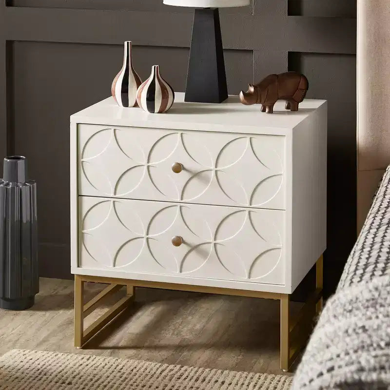Table de chevet Frankie Arched Diamond Gold Metal - iNSPIRE Q