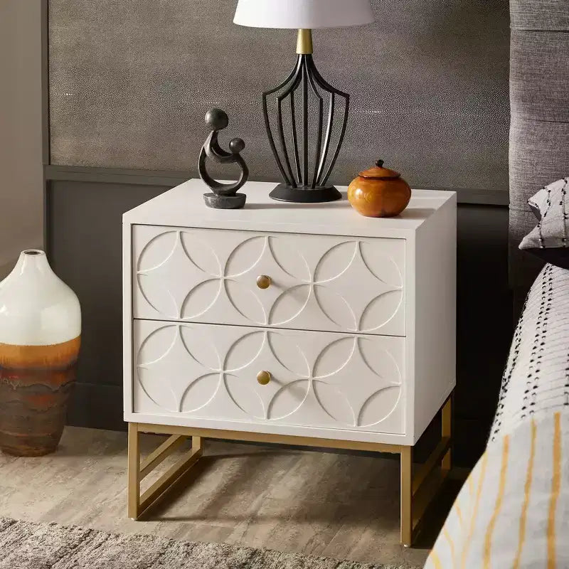 Table de chevet Frankie Arched Diamond Gold Metal - iNSPIRE Q