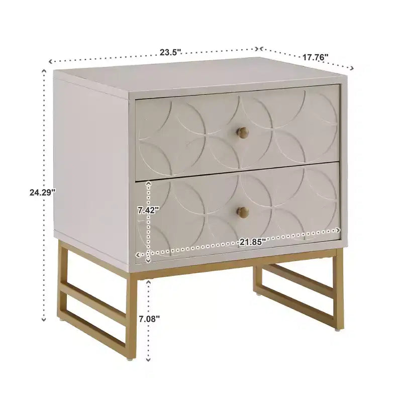 Table de chevet Frankie Arched Diamond Gold Metal - iNSPIRE Q