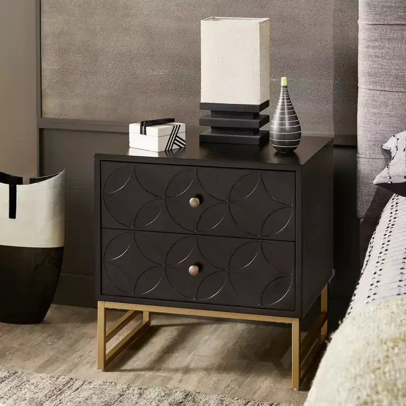 Table de chevet Frankie Arched Diamond Gold Metal - iNSPIRE Q