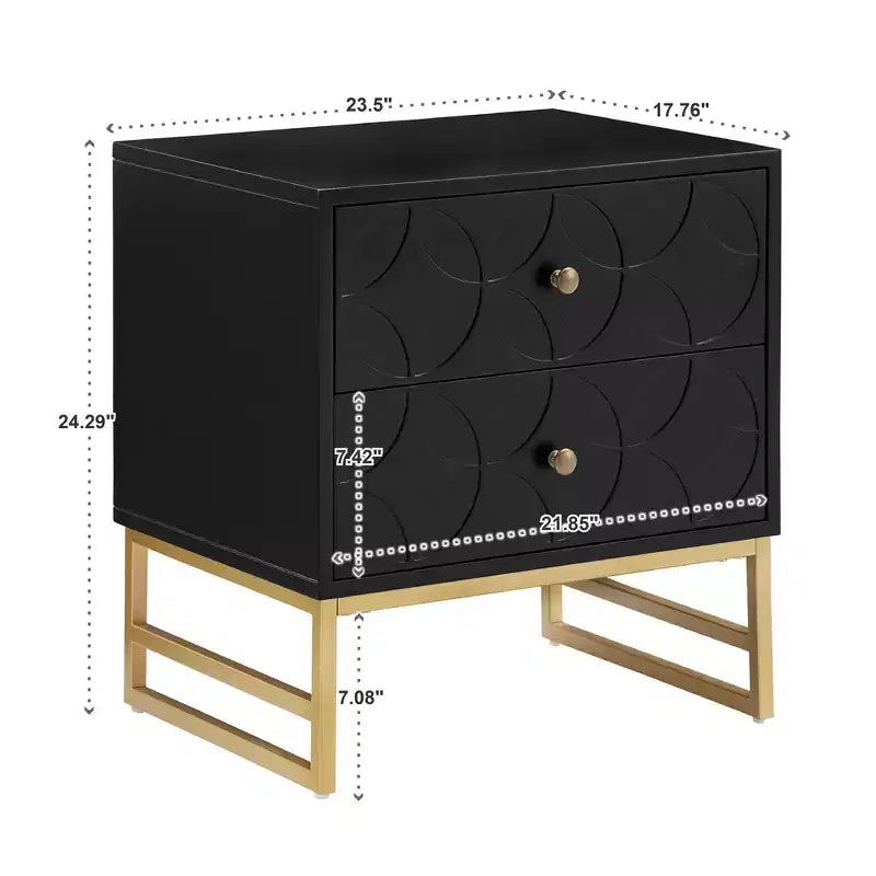 Table de chevet Frankie Arched Diamond Gold Metal - iNSPIRE Q