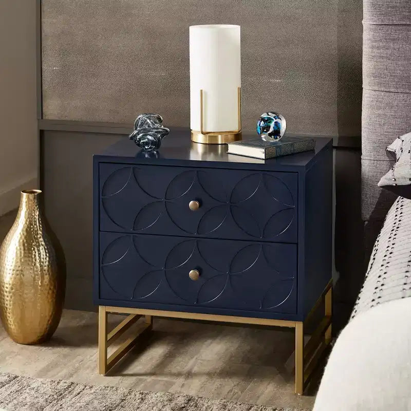 Table de chevet Frankie Arched Diamond Gold Metal - iNSPIRE Q