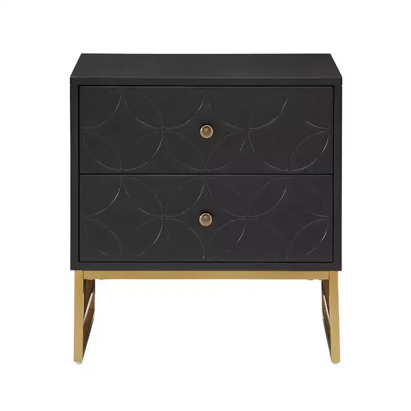 Frankie Arched Diamond Gold Metal Nightstand - iNSPIRE Q