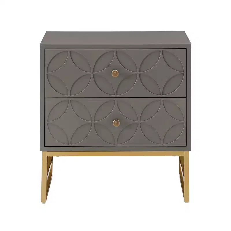 Table de chevet Frankie Arched Diamond Gold Metal - iNSPIRE Q