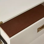 Table de chevet à 3 tiroirs Borden avec accents dorés - iNSPIRE Q