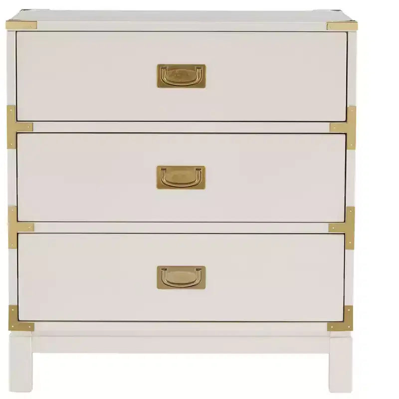 Table de chevet à 3 tiroirs Borden avec accents dorés - iNSPIRE Q